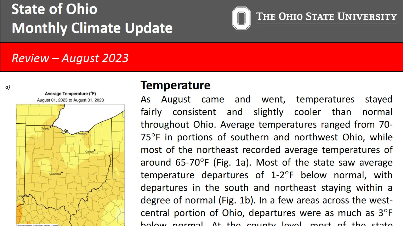 Monthly climate update Aug 23